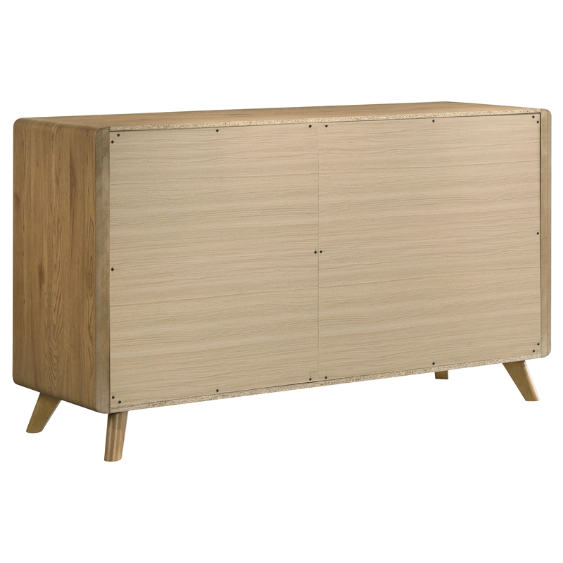 Pemberly Row 4-Piece Wood Queen Bedroom Set in Light Oak/Cream