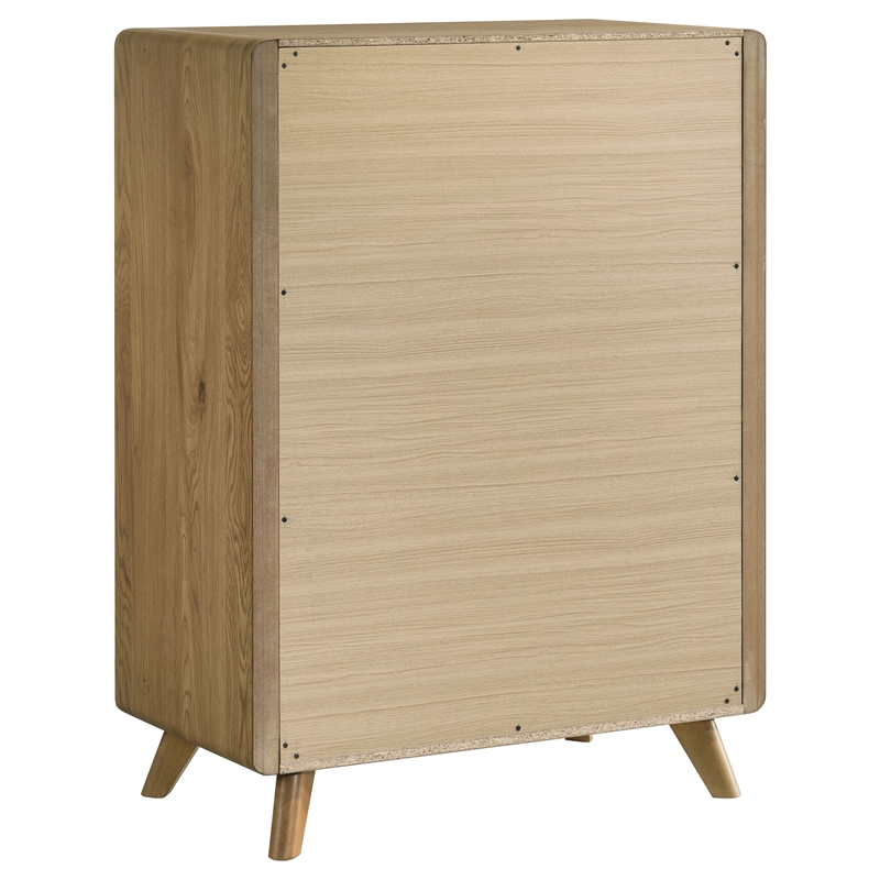 Pemberly Row 5-Piece Wood Queen Bedroom Set in Light Oak/Cream