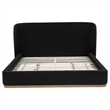 Pemberly Row California King Upholstered Wingback Platform Bed in Black