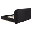 Pemberly Row California King Upholstered Wingback Platform Bed in Black