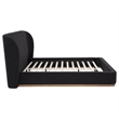 Pemberly Row California King Upholstered Wingback Platform Bed in Black