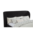 Pemberly Row California King Upholstered Wingback Platform Bed in Black