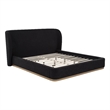Pemberly Row California King Upholstered Wingback Platform Bed in Black