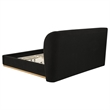 Pemberly Row Eastern King Upholstered Fabric Wingback Platform Bed in Black