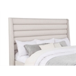 Pemberly Row Eastern King Upholstered Fabric Wingback Platform Bed in Beige