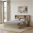Pemberly Row California King Wood Bookcase Platform Bed in Light Oak
