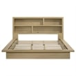 Pemberly Row California King Wood Bookcase Platform Bed in Light Oak