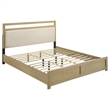 Pemberly Row 5-Piece Wood Eastern King Bedroom Set in Light Oak
