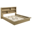 Pemberly Row 5-Piece Wood Eastern King Bookcase Bedroom Set in Light Oak