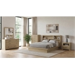 Pemberly Row 5-Piece Wood Eastern King Bookcase Bedroom Set in Light Oak