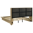 Pemberly Row 5-Piece Wood Eastern King Bookcase Bedroom Set in Light Oak