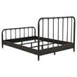 Pemberly Row All Wood Water Pipe Open Frame Queen Bed in Dark Bronze