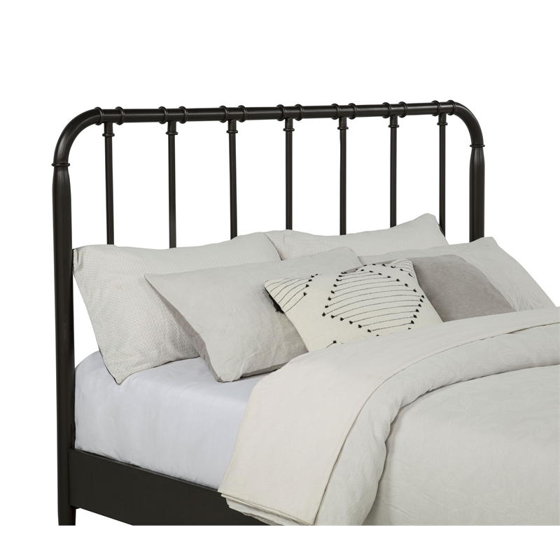 Pemberly Row All Wood Water Pipe Open Frame Queen Bed in Dark Bronze