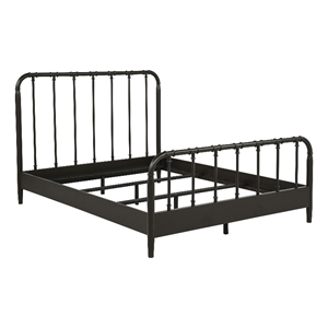 Pemberly Row All Wood Water Pipe Open Frame Queen Bed in Dark Bronze