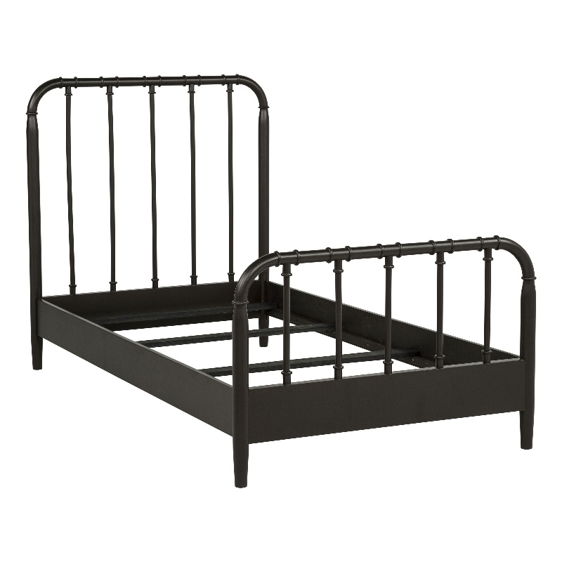 Pemberly Row All Wood Water Pipe Open Frame Twin Bed in Dark Bronze