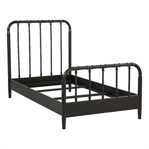 Pemberly Row All Wood Water Pipe Open Frame Twin Bed in Dark Bronze