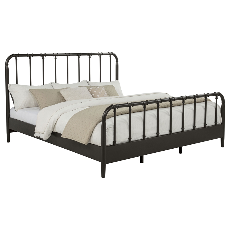 Pemberly Row All Wood Water Pipe Open Frame Eastern King Bed in Dark Bronze