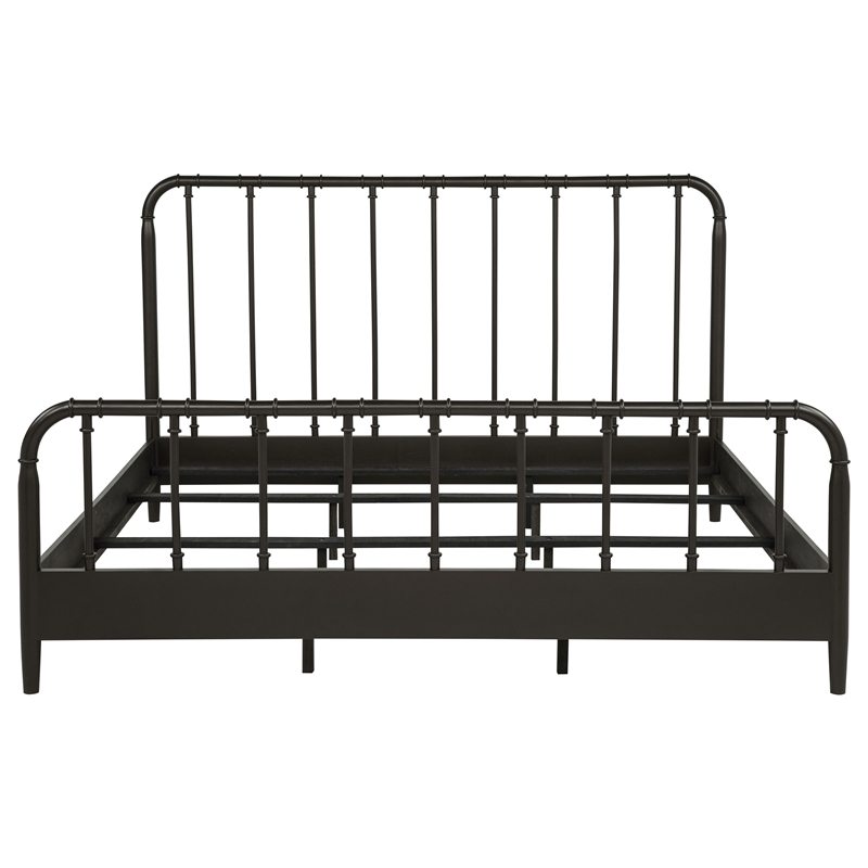 Pemberly Row All Wood Water Pipe Open Frame Eastern King Bed in Dark Bronze