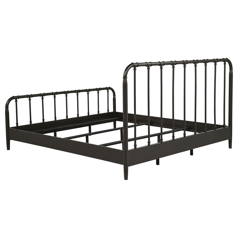 Pemberly Row All Wood Water Pipe Open Frame Eastern King Bed in Dark Bronze