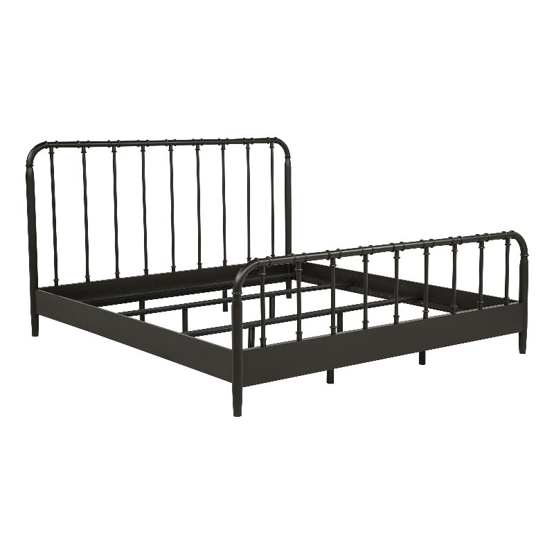 Pemberly Row All Wood Water Pipe Open Frame Eastern King Bed in Dark Bronze
