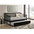 Pemberly Row Transitional Wood Windsor Twin Daybed with Trundle in Black