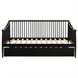 Pemberly Row Transitional Wood Windsor Twin Daybed with Trundle in Black