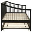 Pemberly Row Transitional Wood Windsor Twin Daybed with Trundle in Black