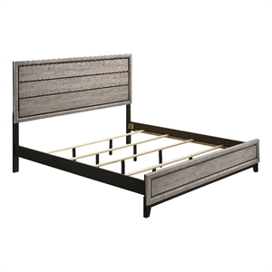 Pemberly Row 56&quot Transitional Wood Eastern King Panel Bed in Light Taupe