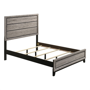 Pemberly Row 56&quot Transitional Wood Full Panel Bed in Light Taupe