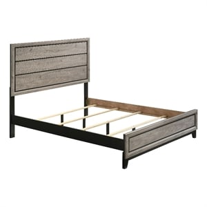 Pemberly Row 56&quot Transitional Wood Queen Panel Bed in Light Taupe