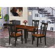 Pemberly Row 5-Piece Dinette Table Set in Wood Black/Cherry Finish