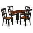 Pemberly Row 5-Piece Dinette Table Set in Wood Black/Cherry Finish