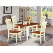 Pemberly Row 5-Piece Wood Dinette Set with Drop Leaf in Cherry/Buttermilk