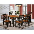 Pemberly Row 7-Piece Wood Dining Set with Self-Storing Leaf in Black/Cherry