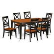 Pemberly Row 7-Piece Wood Dining Set with Self-Storing Leaf in Black/Cherry
