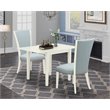 Pemberly Row 3-Piece Drop Leaf Kitchen Table Set in Linen White