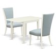 Pemberly Row 3-Piece Drop Leaf Kitchen Table Set in Linen White