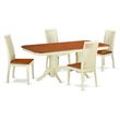 Pemberly Row 5-Piece Wood Dinette Set with Expansion Leaf in Buttermilk/Cherry