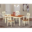 Pemberly Row 5-Piece Wood Dinette Set in Buttermilk/Cherry