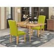 Pemberly Row 3-Piece Wood Dining Set with Drop Leaves in Oak/Autumn Green