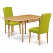 Pemberly Row 3-Piece Wood Dining Set with Drop Leaves in Oak/Autumn Green