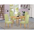 Pemberly Row 5-Piece Wood Dining Set in Oak and Lime Green