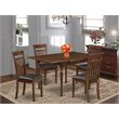 Pemberly Row 5-piece Dining Set with Faux Leather Seats in Mahogany