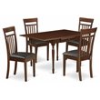 Pemberly Row 5-piece Dining Set with Faux Leather Seats in Mahogany