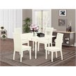 Pemberly Row 5-Piece Wood Dining Set with Fabric Seats in Linen White