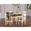 Pemberly Row 5-Piece Wood Dining Set with Drop Leaves in Buttermilk/Cherry