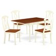 Pemberly Row 5-Piece Wood Dining Set with Drop Leaves in Buttermilk/Cherry