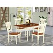 Pemberly Row 5-Piece Wood Dinette Set in Buttermilk and Cherry Finish