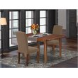 Pemberly Row 3-Piece Wood Dining Set in Mahogany and Dark Coffee