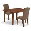 Pemberly Row 3-Piece Wood Dining Set in Mahogany and Dark Coffee